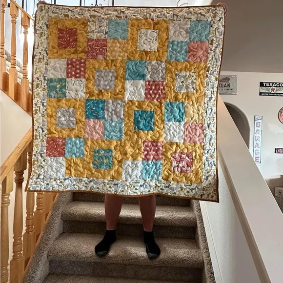 Colorful Patchwork Baby Quilt - Picture 2 of 4